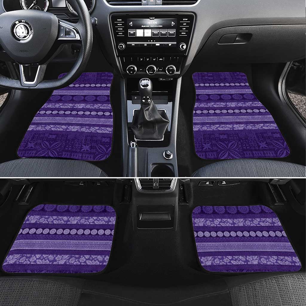 Fiji Marau na Kerisimasi Car Mats Purple Tapa Masi Inspired Christmas LT9 Set 4pcs Purple - Polynesian Pride