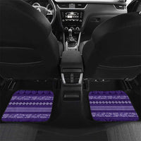 Fiji Marau na Kerisimasi Car Mats Purple Tapa Masi Inspired Christmas LT9 Set 2pcs - Back Purple - Polynesian Pride