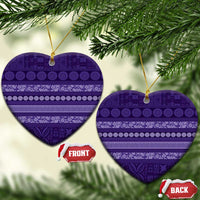 Fiji Marau na Kerisimasi Ceramic Ornament Purple Tapa Masi Inspired Christmas - Polynesian Pride