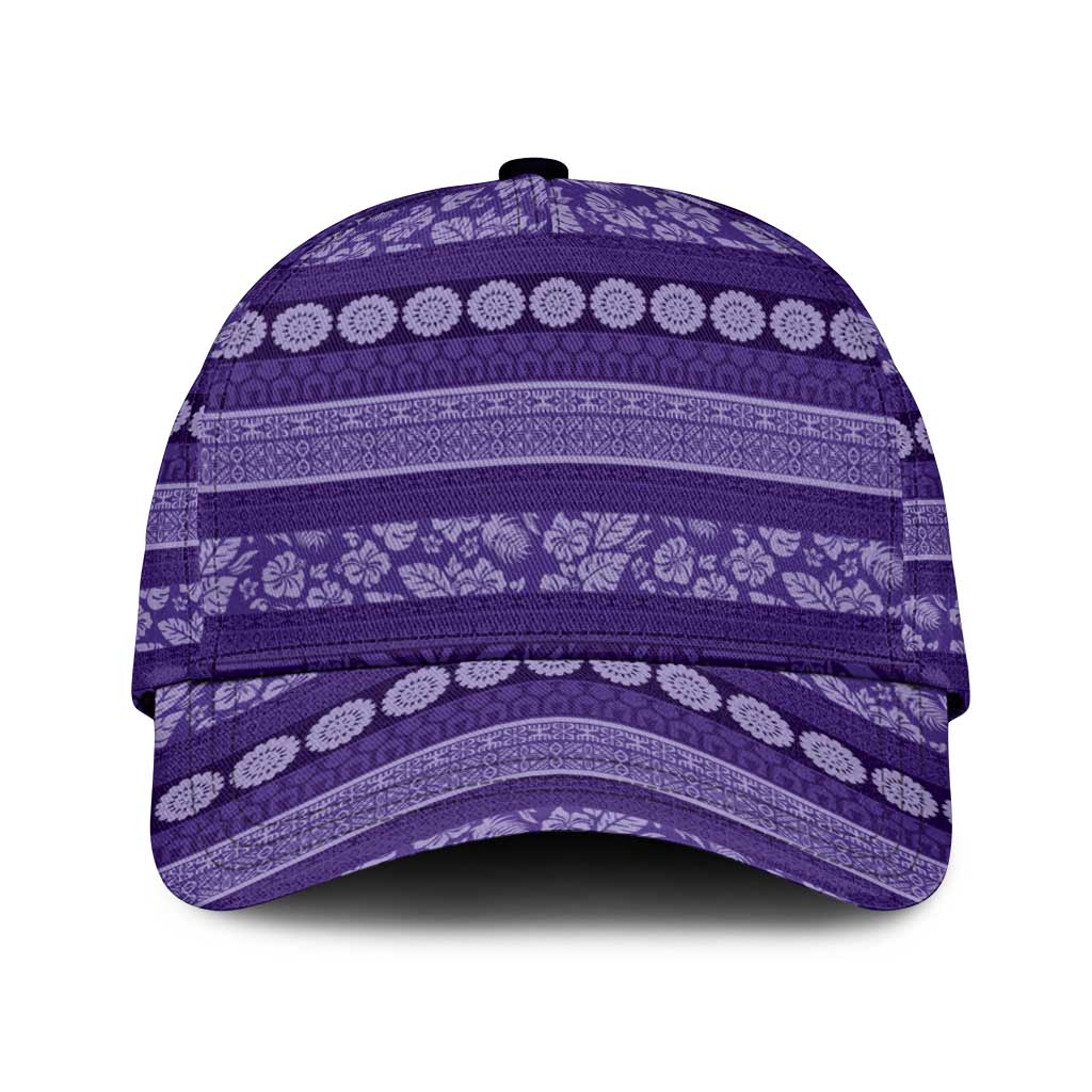 Fiji Marau na Kerisimasi Classic Cap Purple Tapa Masi Inspired Christmas - Polynesian Pride
