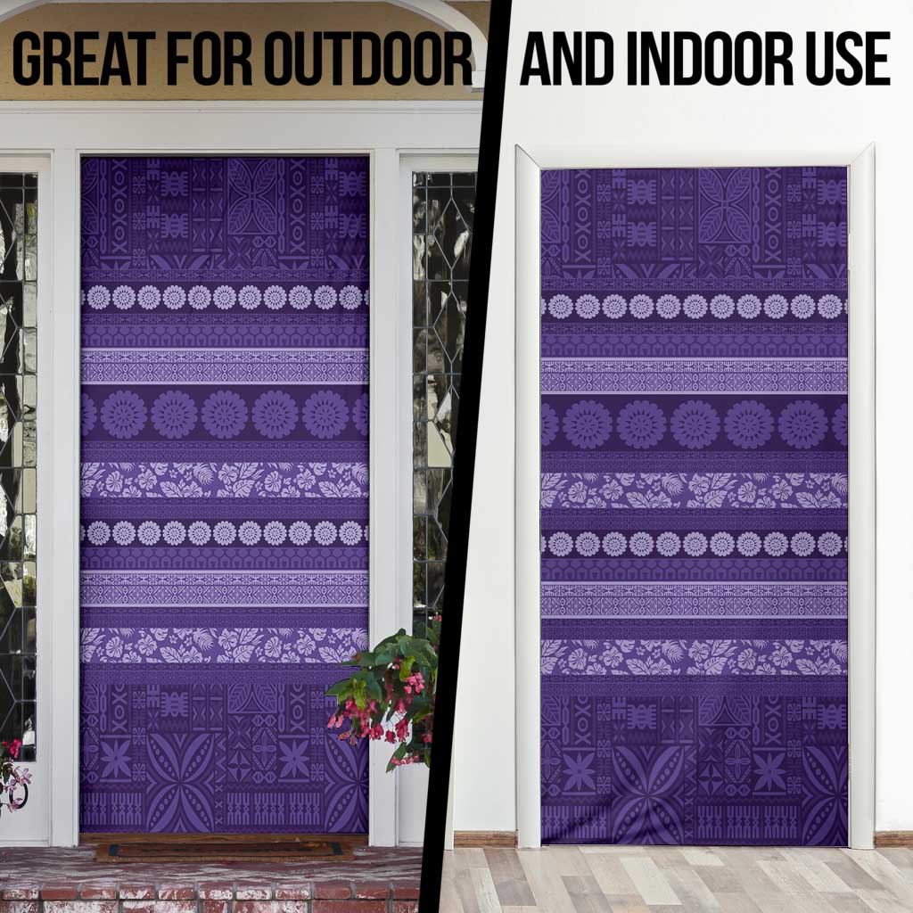 Fiji Marau na Kerisimasi Door Cover Purple Tapa Masi Inspired Christmas - Polynesian Pride