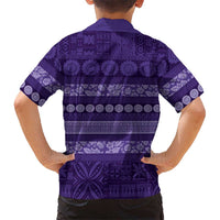 Fiji Marau na Kerisimasi Family Matching Puletasi and Hawaiian Shirt Purple Tapa Masi Inspired Christmas - Polynesian Pride