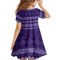 Fiji Marau na Kerisimasi Family Matching Puletasi and Hawaiian Shirt Purple Tapa Masi Inspired Christmas - Polynesian Pride