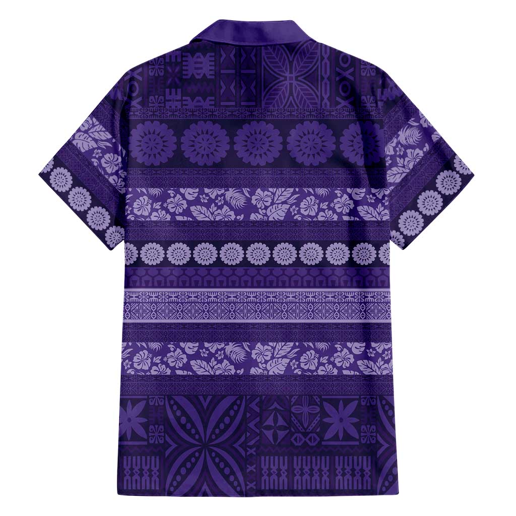Fiji Marau na Kerisimasi Family Matching Puletasi and Hawaiian Shirt Purple Tapa Masi Inspired Christmas - Polynesian Pride