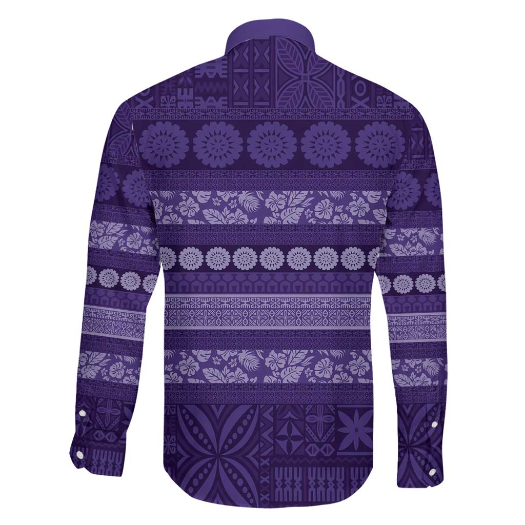 Fiji Marau na Kerisimasi Family Matching Puletasi and Hawaiian Shirt Purple Tapa Masi Inspired Christmas - Polynesian Pride
