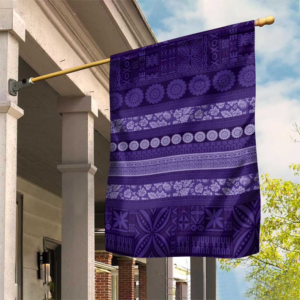 Fiji Marau na Kerisimasi Garden Flag Purple Tapa Masi Inspired Christmas - Polynesian Pride