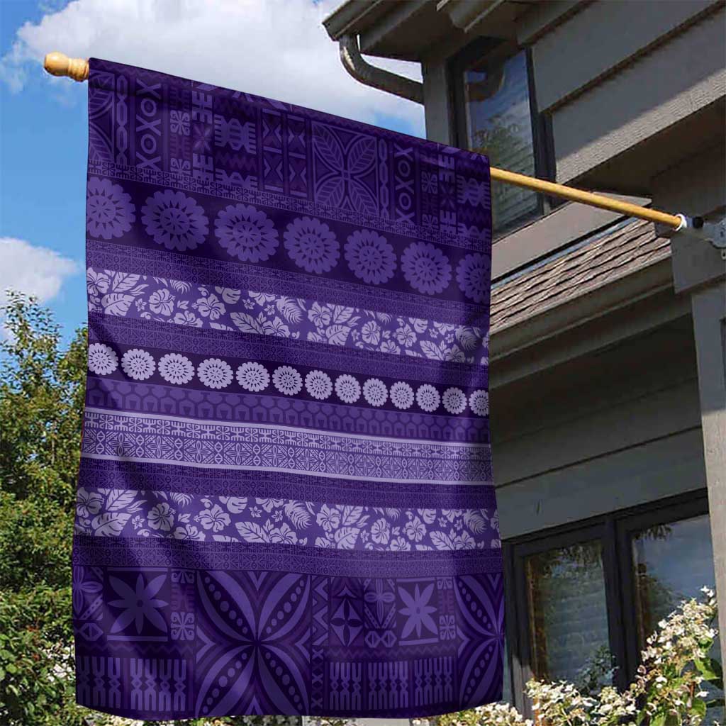 Fiji Marau na Kerisimasi Garden Flag Purple Tapa Masi Inspired Christmas - Polynesian Pride
