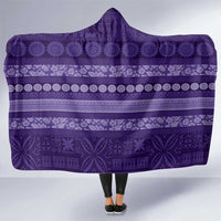 Fiji Marau na Kerisimasi Hooded Blanket Purple Tapa Masi Inspired Christmas LT9 One Size Purple - Polynesian Pride
