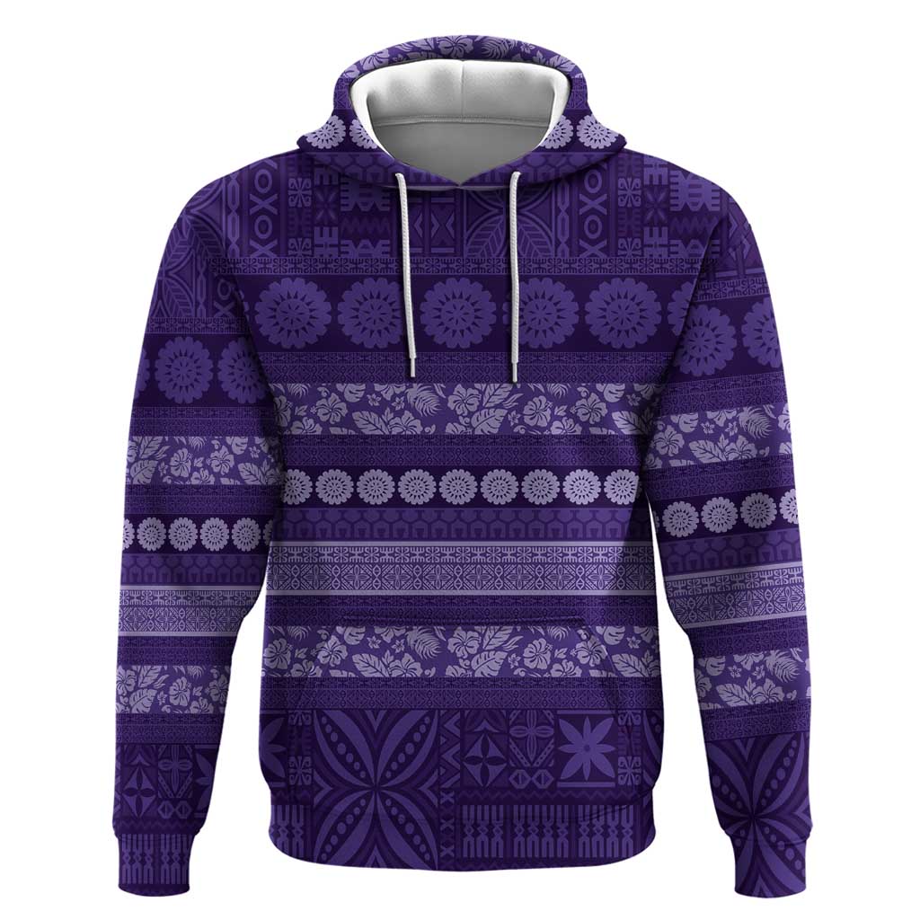 Fiji Marau na Kerisimasi Hoodie Purple Tapa Masi Inspired Christmas - Polynesian Pride