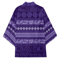 Fiji Marau na Kerisimasi Kimono Purple Tapa Masi Inspired Christmas - Polynesian Pride