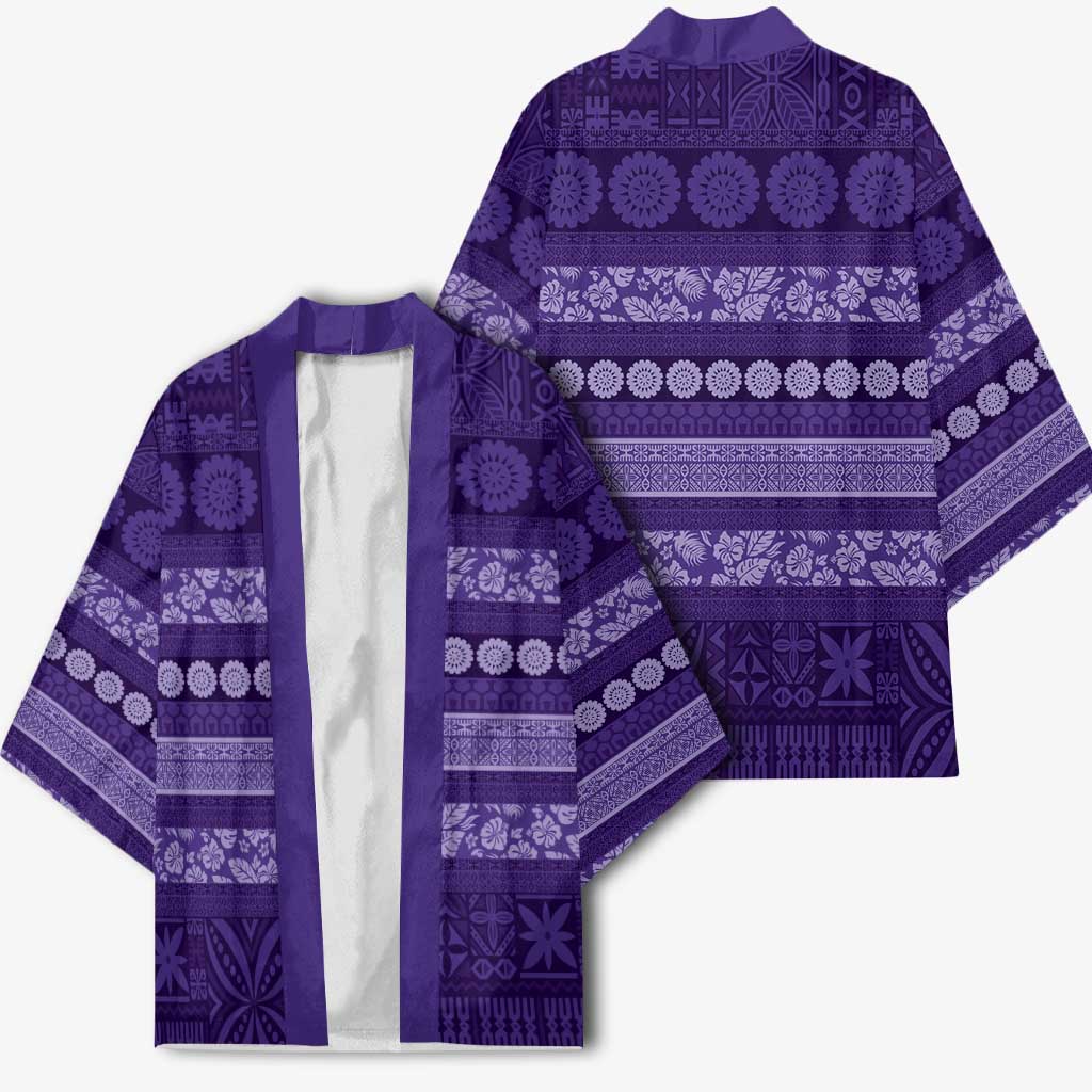 Fiji Marau na Kerisimasi Kimono Purple Tapa Masi Inspired Christmas - Polynesian Pride