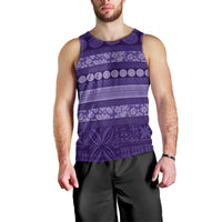 Fiji Marau na Kerisimasi Men Tank Top Purple Tapa Masi Inspired Christmas LT9 - Polynesian Pride