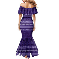 Fiji Marau na Kerisimasi Mermaid Dress Purple Tapa Masi Inspired Christmas - Polynesian Pride
