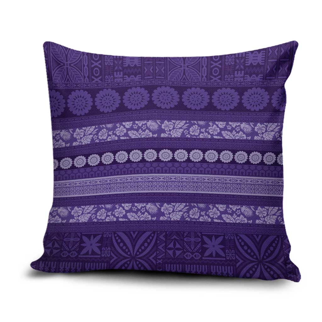 Fiji Marau na Kerisimasi Pillow Cover Purple Tapa Masi Inspired Christmas - Polynesian Pride