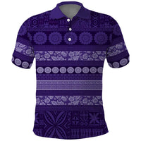Fiji Marau na Kerisimasi Polo Shirt Purple Tapa Masi Inspired Christmas LT9 Purple - Polynesian Pride