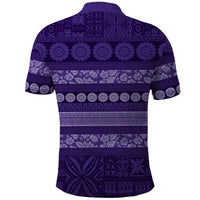 Fiji Marau na Kerisimasi Polo Shirt Purple Tapa Masi Inspired Christmas LT9 - Polynesian Pride