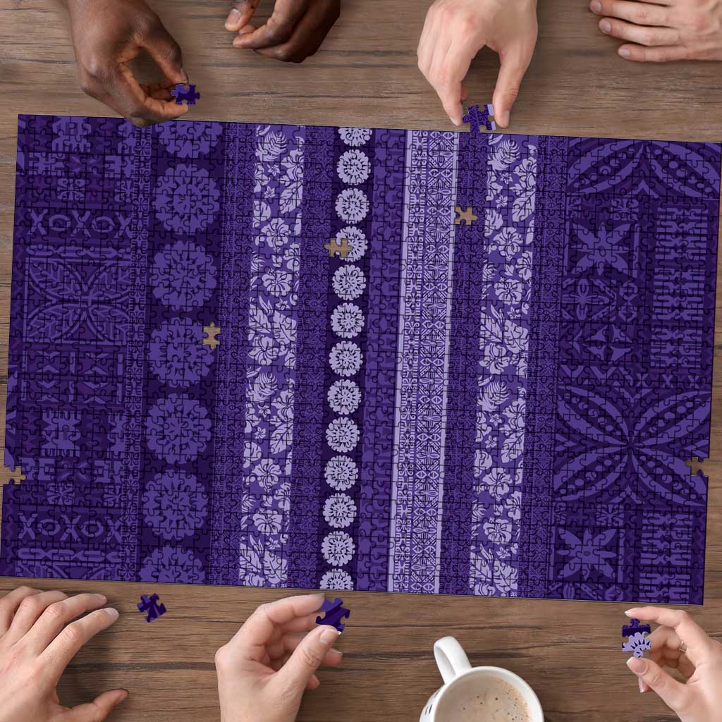 Fiji Marau na Kerisimasi Puzzle Purple Tapa Masi Inspired Christmas LT9 - Polynesian Pride