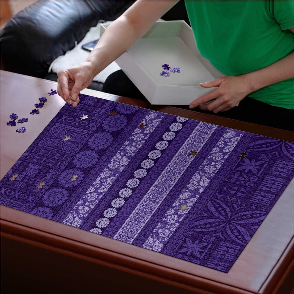 Fiji Marau na Kerisimasi Puzzle Purple Tapa Masi Inspired Christmas LT9 - Polynesian Pride