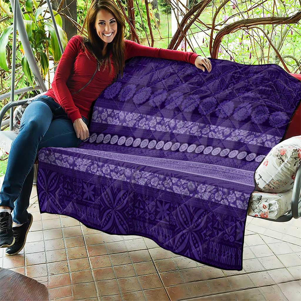 Fiji Marau na Kerisimasi Quilt Purple Tapa Masi Inspired Christmas - Polynesian Pride