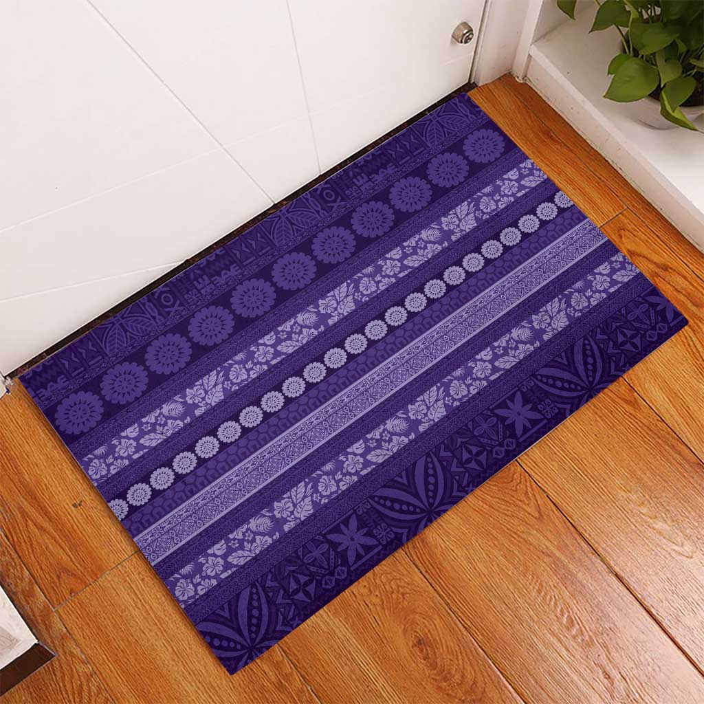 Fiji Marau na Kerisimasi Rubber Doormat Purple Tapa Masi Inspired Christmas LT9 - Polynesian Pride