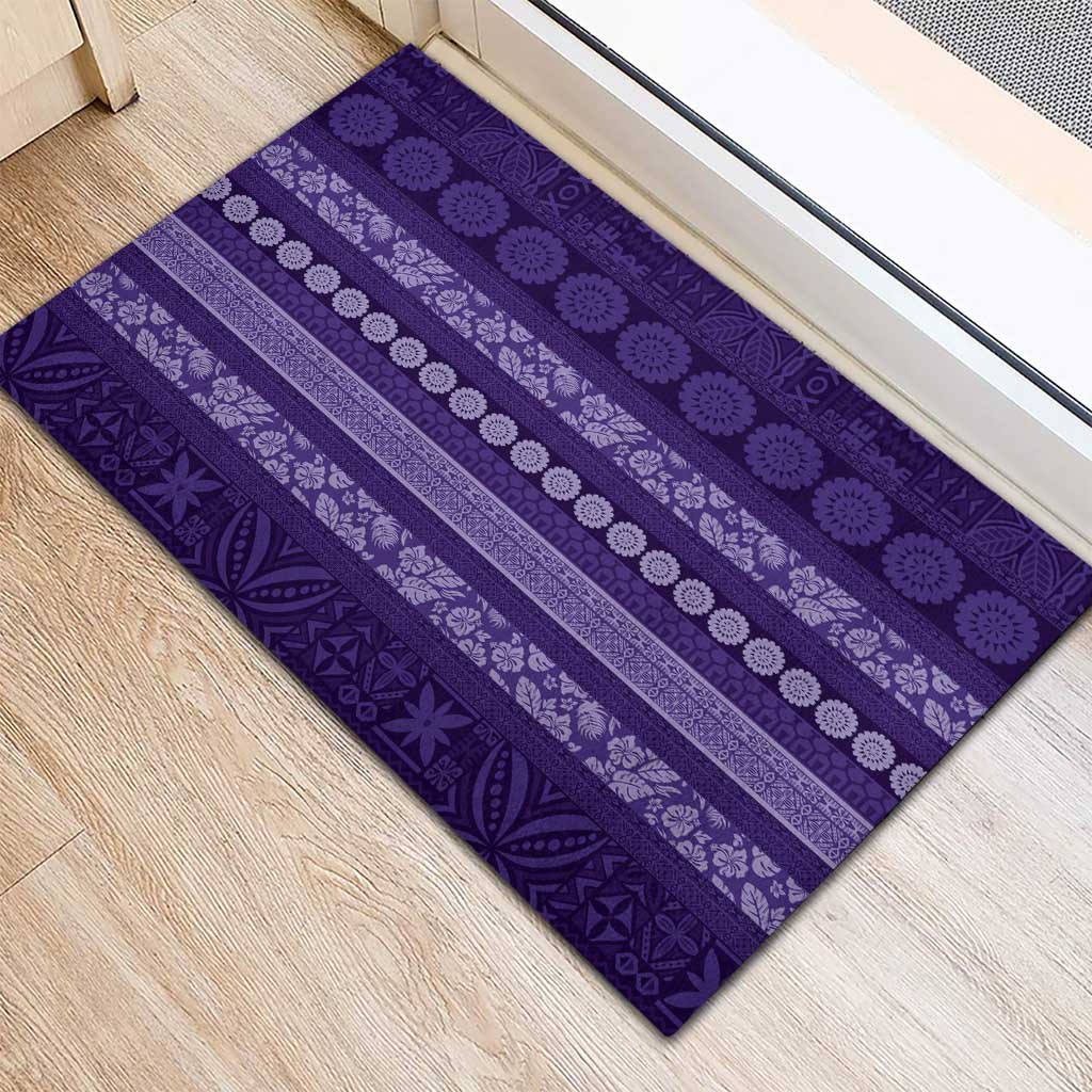 Fiji Marau na Kerisimasi Rubber Doormat Purple Tapa Masi Inspired Christmas LT9 - Polynesian Pride
