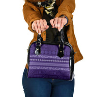 Fiji Marau na Kerisimasi Shoulder Handbag Purple Tapa Masi Inspired Christmas LT9 One Size Purple - Polynesian Pride