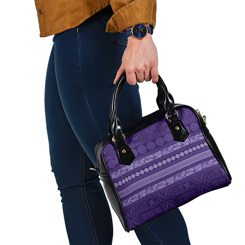 Fiji Marau na Kerisimasi Shoulder Handbag Purple Tapa Masi Inspired Christmas LT9 - Polynesian Pride