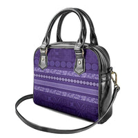Fiji Marau na Kerisimasi Shoulder Handbag Purple Tapa Masi Inspired Christmas LT9 - Polynesian Pride