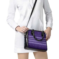 Fiji Marau na Kerisimasi Shoulder Handbag Purple Tapa Masi Inspired Christmas LT9 - Polynesian Pride