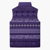 Fiji Marau na Kerisimasi Sleeveless Puffer Jacket Purple Tapa Masi Inspired Christmas LT9 - Polynesian Pride