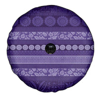Fiji Marau na Kerisimasi Spare Tire Cover Purple Tapa Masi Inspired Christmas - Polynesian Pride