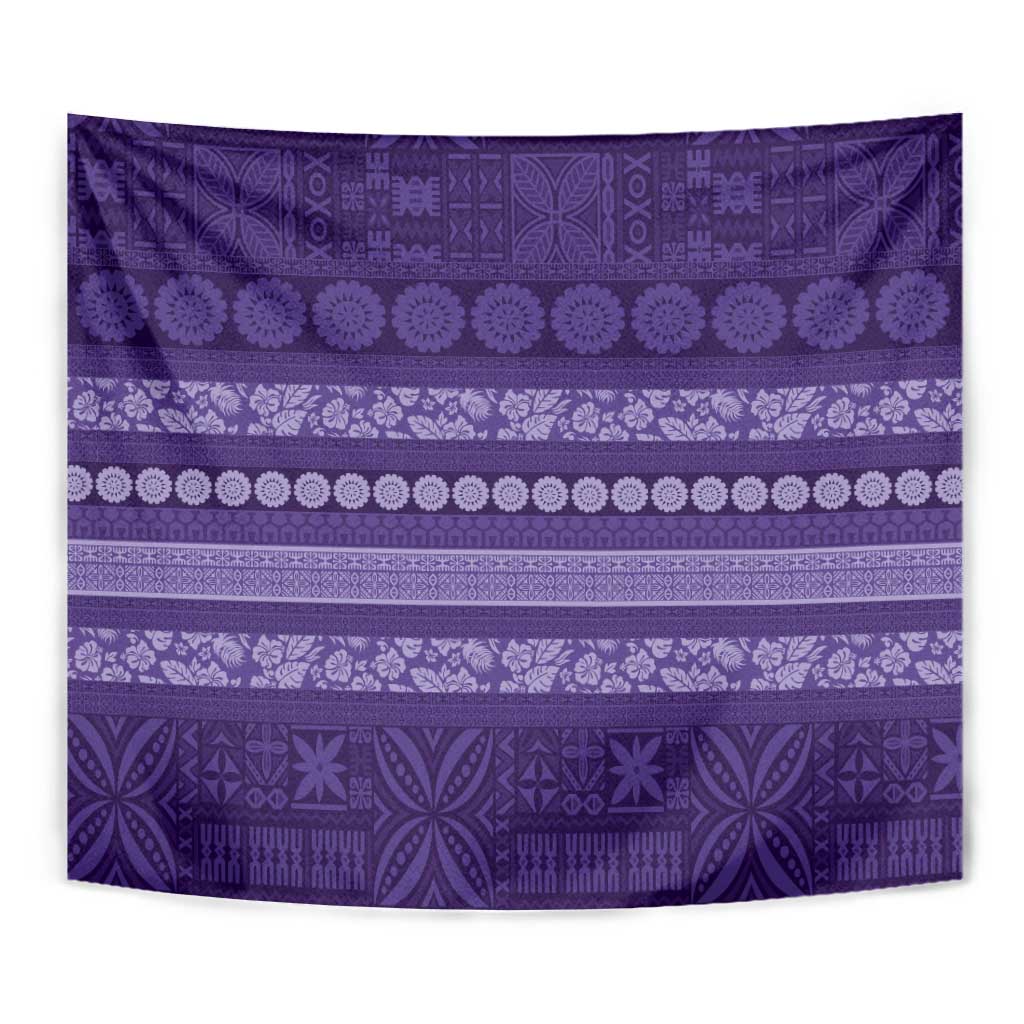 Fiji Marau na Kerisimasi Tapestry Purple Tapa Masi Inspired Christmas - Polynesian Pride