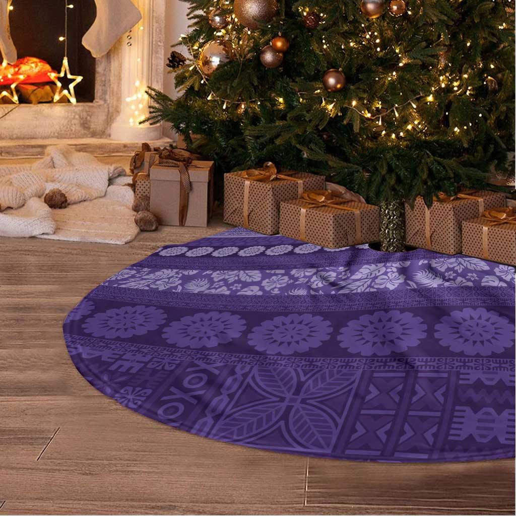 Fiji Marau na Kerisimasi Tree Skirt Purple Tapa Masi Inspired Christmas LT9 - Polynesian Pride