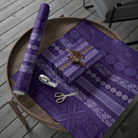 Fiji Marau na Kerisimasi Wrapping Paper Purple Tapa Masi Inspired Christmas LT9 - Polynesian Pride