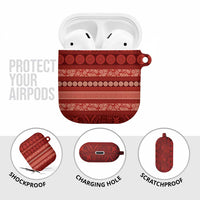 Fiji Marau na Kerisimasi AirPods Case Red Tapa Masi Inspired Christmas LT9 - Polynesian Pride