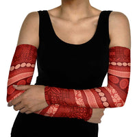 Fiji Marau na Kerisimasi Arm Sleeves Red Tapa Masi Inspired Christmas LT9 - Polynesian Pride