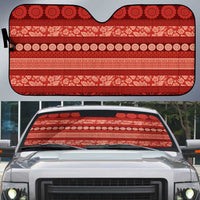 Fiji Marau na Kerisimasi Auto Sun Shade Red Tapa Masi Inspired Christmas - Polynesian Pride