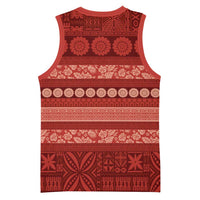 Fiji Marau na Kerisimasi Basketball Jersey Red Tapa Masi Inspired Christmas LT9 - Polynesian Pride