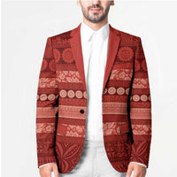 Fiji Marau na Kerisimasi Blazer Red Tapa Masi Inspired Christmas - Polynesian Pride