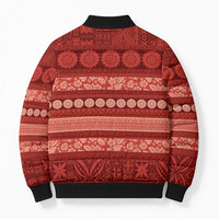 Fiji Marau na Kerisimasi Bomber Puffer Jacket Red Tapa Masi Inspired Christmas LT9 - Polynesian Pride