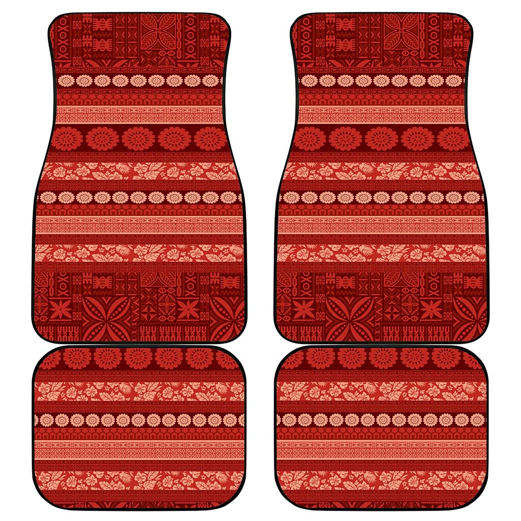 Fiji Marau na Kerisimasi Car Mats Red Tapa Masi Inspired Christmas LT9 - Polynesian Pride