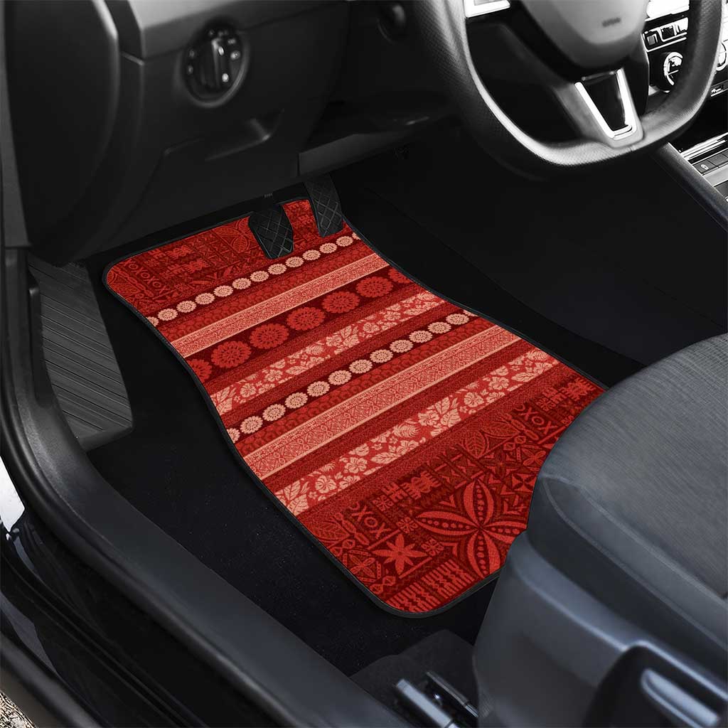 Fiji Marau na Kerisimasi Car Mats Red Tapa Masi Inspired Christmas LT9 - Polynesian Pride