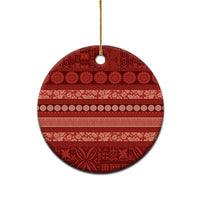 Fiji Marau na Kerisimasi Ceramic Ornament Red Tapa Masi Inspired Christmas - Polynesian Pride