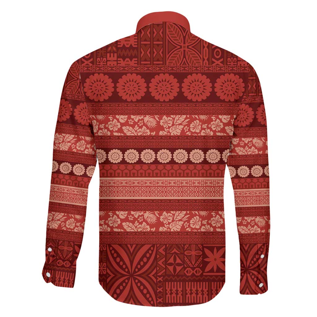 Fiji Marau na Kerisimasi Family Matching Puletasi and Hawaiian Shirt Red Tapa Masi Inspired Christmas LT9 - Polynesian Pride