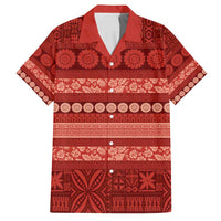 Fiji Marau na Kerisimasi Family Matching Summer Maxi Dress and Hawaiian Shirt Red Tapa Masi Inspired Christmas - Polynesian Pride