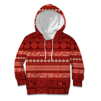 Fiji Marau na Kerisimasi Kid Hoodie Red Tapa Masi Inspired Christmas - Polynesian Pride