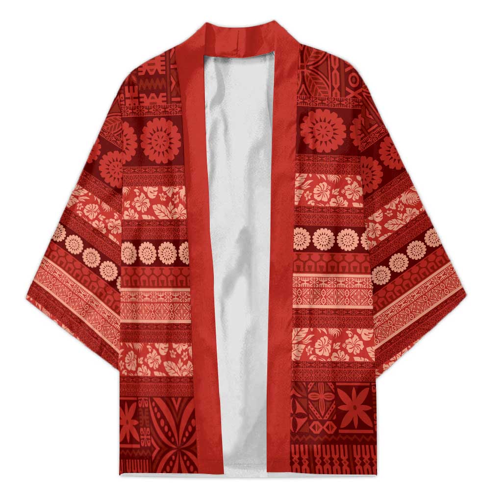 Fiji Marau na Kerisimasi Kimono Red Tapa Masi Inspired Christmas - Polynesian Pride