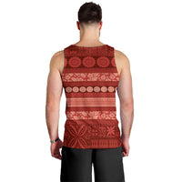 Fiji Marau na Kerisimasi Men Tank Top Red Tapa Masi Inspired Christmas LT9 - Polynesian Pride