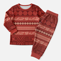 Fiji Marau na Kerisimasi Christmas Pajama Set Red Tapa Masi Inspired Christmas LT9 Men Red - Polynesian Pride