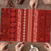 Fiji Marau na Kerisimasi Puzzle Red Tapa Masi Inspired Christmas LT9 - Polynesian Pride
